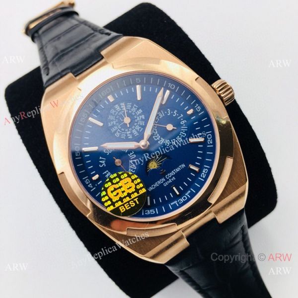 GB Factory Vacheron Constantin Overseas Perpetual Calendar Watch Blue Dial Leather Strap GB Factory Vacheron Constantin Overseas Perpetual Calendar Watch Blue Dial Leather Strap