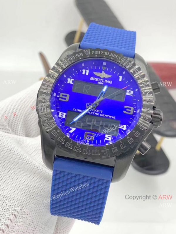 Solid Black Breitling Cockpit B50 Replica Watches Rubber Strap Solid Black Breitling Cockpit B50 Replica Watches Rubber Strap