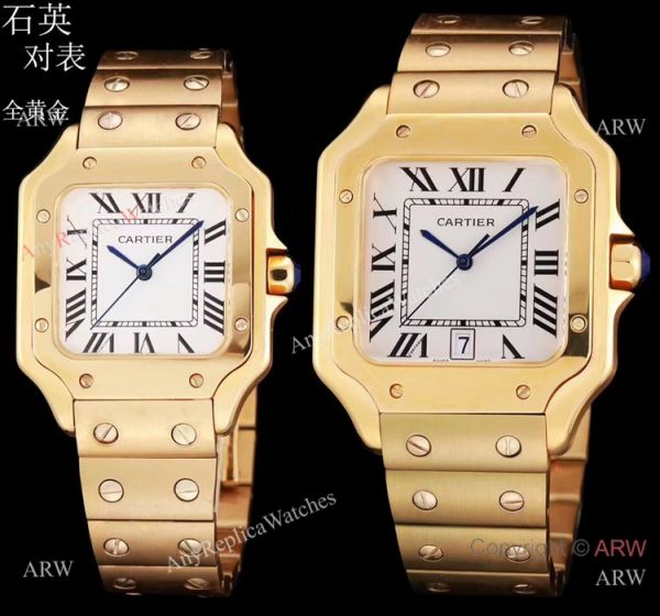 Best Copy Cartier Santos de Two Tone Quartz Watch 39mm or 35mm Best Copy Cartier Santos de Two Tone Quartz Watch 39mm or 35mm