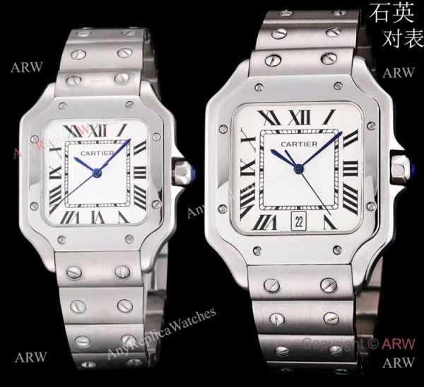 Replica Cartier Santos de Cartier Stainless Steel Black Dial Lover Watch Replica Cartier Santos de Cartier Stainless Steel Black Dial Lover Watch