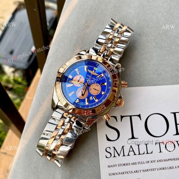 Two Tone Rose Gold Breitling Chronomat B01 Copy Watch 45mm Two Tone Rose Gold Breitling Chronomat B01 Copy Watch 45mm