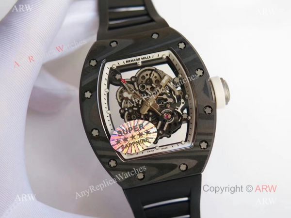 KV Factory Swiss Replica Richard Mille RM055 Carbon Fiber Skeleton Watches For Men KV Factory Swiss Replica Richard Mille RM055 Carbon Fiber Skeleton Watches For Men