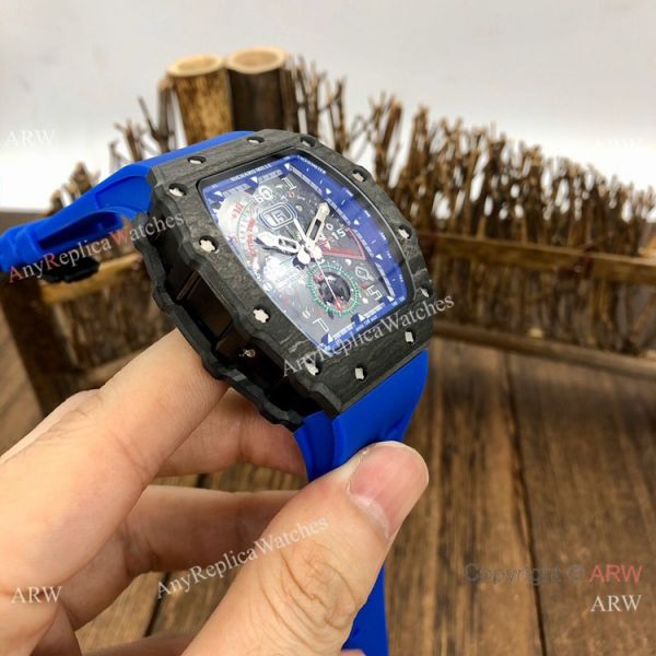 New Richard Mille rm11-04 Men Watch Carbon Case Blue Rubber Strap New Richard Mille rm11-04 Men Watch Carbon Case Blue Rubber Strap
