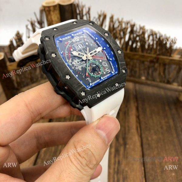 Replica Richard Mille RM11-04 Mens Watch Carbon fiber White Rubber Strap Replica Richard Mille RM11-04 Mens Watch Carbon fiber White Rubber Strap