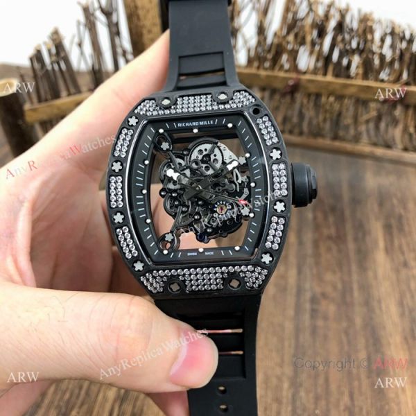 SWISS Grade Richard Mille Rm055 Black Diamond Men Watch V2 version SWISS Grade Richard Mille Rm055 Black Diamond Men Watch V2 version