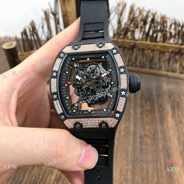 SWISS Replica Richard Mille Rm055 Rose Gold Diamond Watch V2 version SWISS Replica Richard Mille Rm055 Rose Gold Diamond Watch V2 version