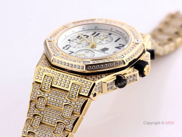 Best Replica Audemars Piguet Ice Royal Oak White Dial Yellow Gold AP Watch Best Replica Audemars Piguet Ice Royal Oak White Dial Yellow Gold AP Watch