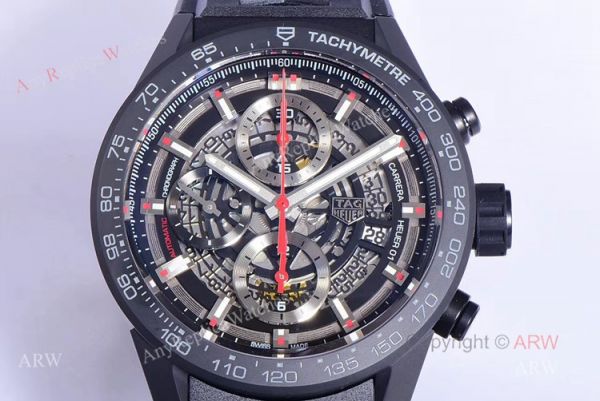 1:1 Best Copy Tag Heuer Carrera 01 All Black Ceramic Watch 43mm 1:1 Best Copy Tag Heuer Carrera 01 All Black Ceramic Watch 43mm