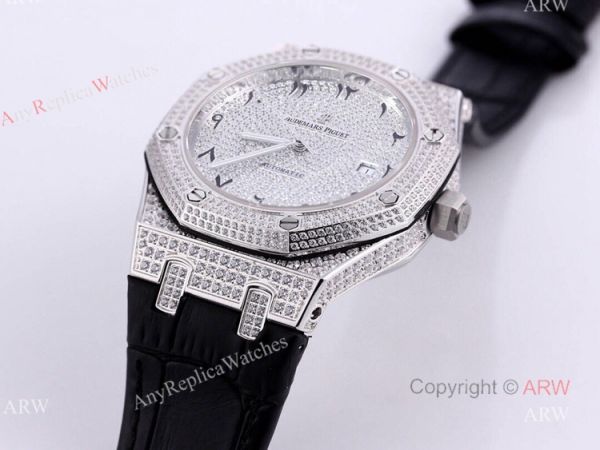 Swiss Replica Audemars Piguet Royal Oak Diamonds With Arabic Dial Automatic Watch For Men Swiss Replica Audemars Piguet Royal Oak Diamonds With Arabic Dial Automatic Watch For Men