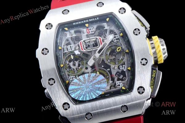 Swiss Replica KV Richard Mille RM 11-03 Red Rubber Band Flyback Chronograph Watch Swiss Replica KV Richard Mille RM 11-03 Red Rubber Band Flyback Chronograph Watch