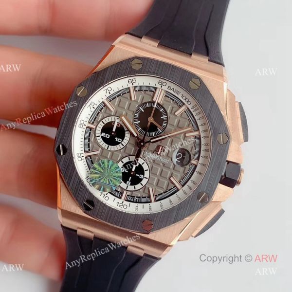 New JF Audemars Piguet Royal Oak Offshore Rose Gold Grey Dial Chronograph Replica Watch Ref 26416ro New JF Audemars Piguet Royal Oak Offshore Rose Gold Grey Dial Chronograph Replica Watch Ref 26416ro