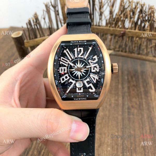 Replica Franck Muller Vanguard V45 Automatic Watch Rose Gold Blue Gummy Strap Replica Franck Muller Vanguard V45 Automatic Watch Rose Gold Blue Gummy Strap