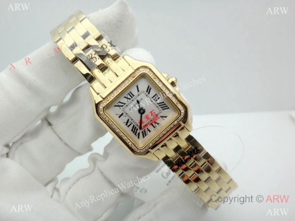 High Quality Cartier Panthere 22mm Women Watch All Gold Diamond Bezel High Quality Cartier Panthere 22mm Women Watch All Gold Diamond Bezel