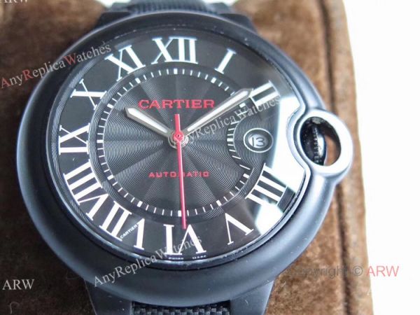 TW Factory Cartier Ballon Bleu Replica 42mm All Black Watch TW Factory Cartier Ballon Bleu Replica 42mm All Black Watch