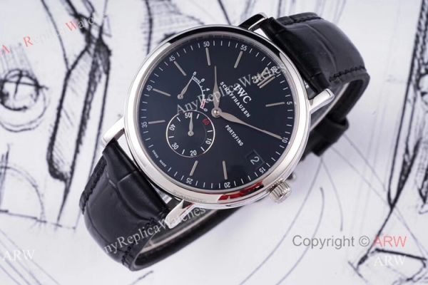 Swiss Replica IWC Portofino 8 Days Black Dial Power Reserve Automatic Watch Swiss Replica IWC Portofino 8 Days Black Dial Power Reserve Automatic Watch