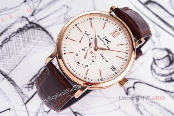 Swiss Replica IWC Schaffhausen Portofino 8 Days Power Reserve Rose Gold White Dial Watch Swiss Replica IWC Schaffhausen Portofino 8 Days Power Reserve Rose Gold White Dial Watch