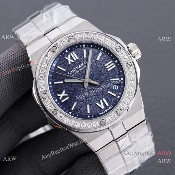 Swiss Replica Chopard Alpine Eagle Large Steel Black Dial 41mm Watch with Diamond Bezel Swiss Replica Chopard Alpine Eagle Large Steel Black Dial 41mm Watch with Diamond Bezel