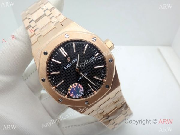 ZF Factory Audemars Piguet Royal Oak 9015 Black Dial Rose Gold Watch 41mm ZF Factory Audemars Piguet Royal Oak 9015 Black Dial Rose Gold Watch 41mm