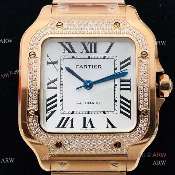 BV Factory 1:1 Cartier Santos De Cartier Watch Copy Rose Gold Diamond Ladies BV Factory 1:1 Cartier Santos De Cartier Watch Copy Rose Gold Diamond Ladies