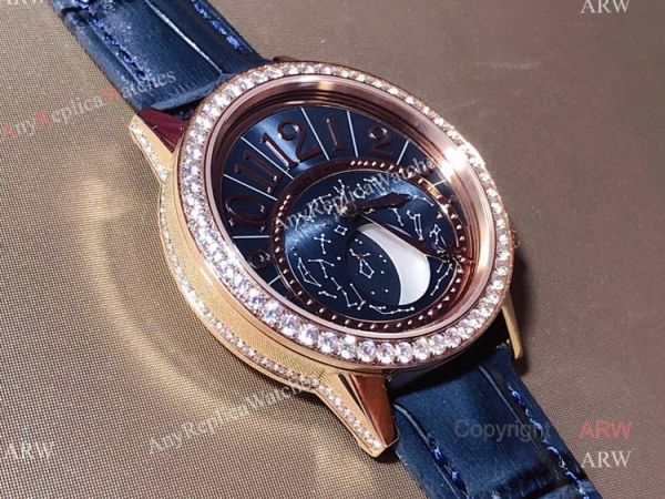 New Replica Jaeger-Lecoultre Rendez-Vous Moon Serenity Rose Gold Blue Dial Diamond Watch 36mm New Replica Jaeger-Lecoultre Rendez-Vous Moon Serenity Rose Gold Blue Dial Diamond Watch 36mm