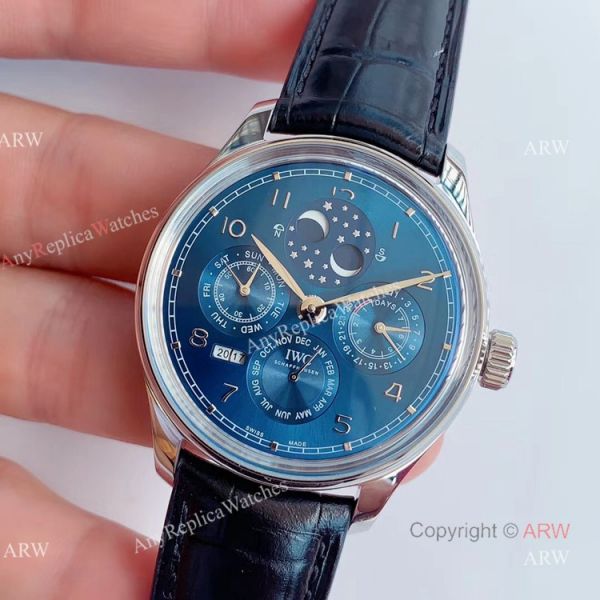 V9 Factory Replica IWC Perpetual Calendar Chronograph Blue Dial Moonphase Watch V9 Factory Replica IWC Perpetual Calendar Chronograph Blue Dial Moonphase Watch