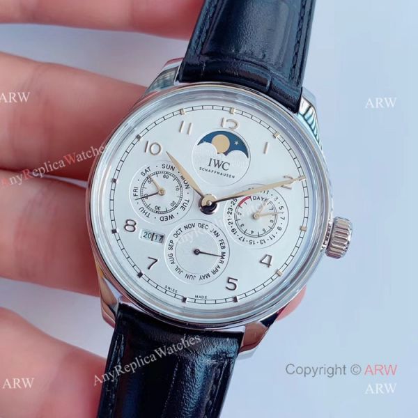 V9 Factory Replica IWC Portuguese Perpetual Calendar White Dial Moon Watch 41mm V9 Factory Replica IWC Portuguese Perpetual Calendar White Dial Moon Watch 41mm