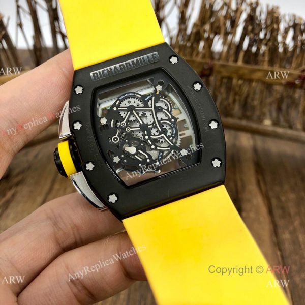 Knockoff Richard Mille Green Skeleton Watch Richard Mille RM 61-01 with Yellow Rubber Strap Knockoff Richard Mille Green Skeleton Watch Richard Mille RM 61-01 with Yellow Rubber Strap