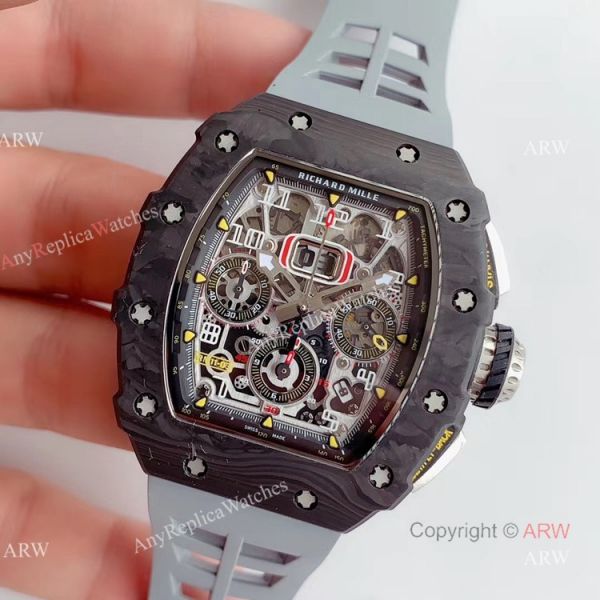 V2 NEW UPGRADED KV Factory Richard Mille RM011 Carbon Case Grey Rubber Band Mens Watch Best Replica V2 NEW UPGRADED KV Factory Richard Mille RM011 Carbon Case Grey Rubber Band Mens Watch Best Replica