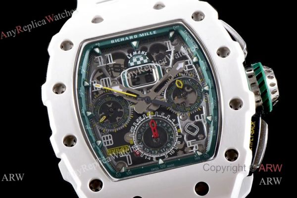 KV Factory Knockoff Richard Mille RM011-03 White Ceramic Automatic Watch KV Factory Knockoff Richard Mille RM011-03 White Ceramic Automatic Watch