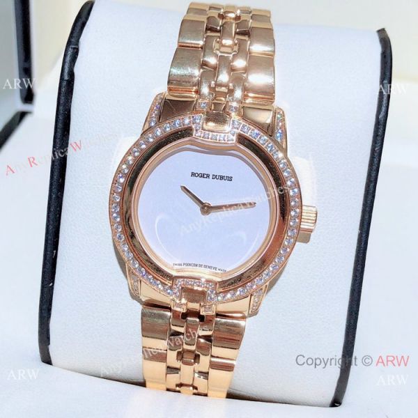 Copy Roger Dubuis Velvet Women Watches Silver Dial Rose Gold Copy Roger Dubuis Velvet Women Watches Silver Dial Rose Gold