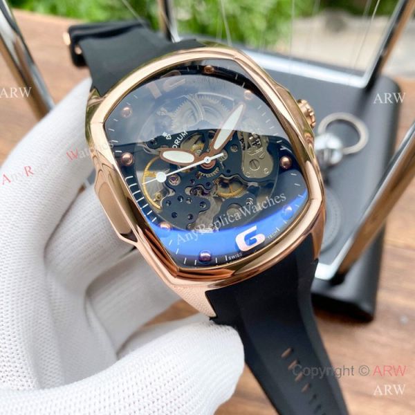 New Corum Skeleton Bubble 42MM Rose Gold Rubber Strap Corum Watch New Corum Skeleton Bubble 42MM Rose Gold Rubber Strap Corum Watch