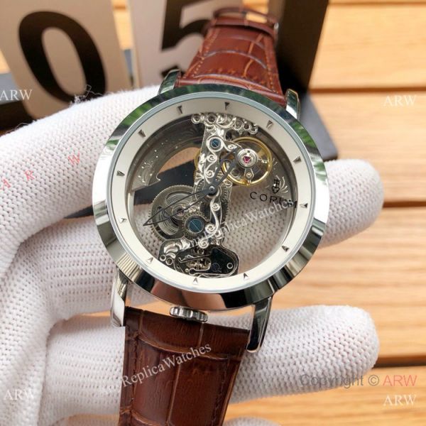 CORUM Bridge Transparent Black Leather Strap Watches 42mm Corum Watch CORUM Bridge Transparent Black Leather Strap Watches 42mm Corum Watch