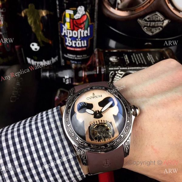 AAA Replica Corum Bubble Skull Watch Stainless Steel Tattoo Blue Dial AAA Replica Corum Bubble Skull Watch Stainless Steel Tattoo Blue Dial