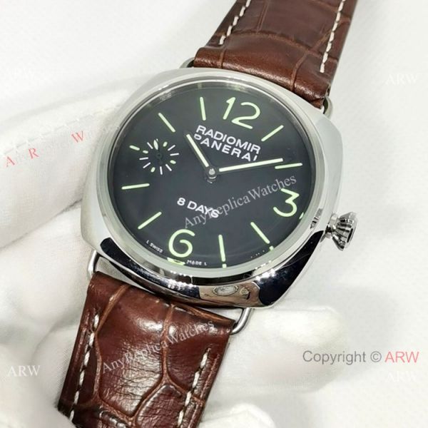 AAA Replica Panerai Radiomir 8 Days 45mm Watch Black Dial Red Leather Strap AAA Replica Panerai Radiomir 8 Days 45mm Watch Black Dial Red Leather Strap