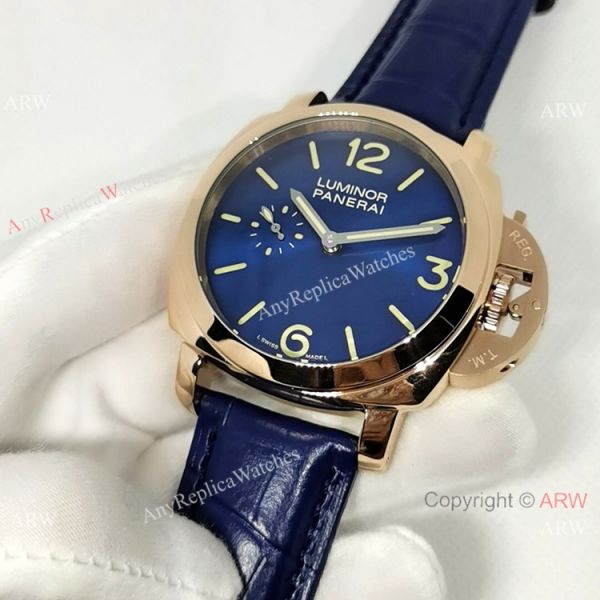 Replica Officine Panerai Luminor Watch 44MM Rose Gold Blue Dial Replica Officine Panerai Luminor Watch 44MM Rose Gold Blue Dial