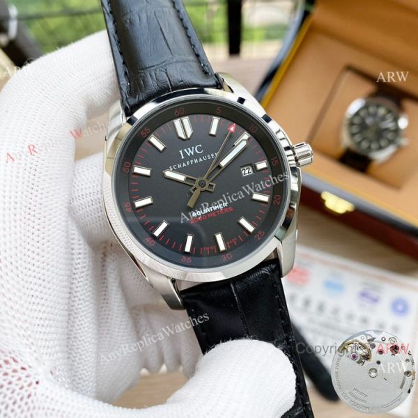 New Copy IWC Aquatimer Black Dial Leather Strap Watch New Copy IWC Aquatimer Black Dial Leather Strap Watch