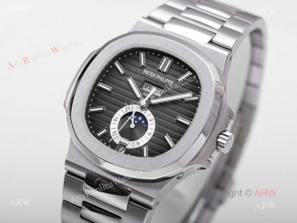 V9 Factory Replica Patek Philippe AAA Nautilus 5726 Gray Dial Moon Phase Watch V9 Factory Replica Patek Philippe AAA Nautilus 5726 Gray Dial Moon Phase Watch