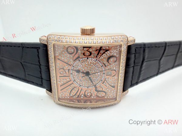 Replica Franck Muller Master Square Watch Rose Gold Full Diamond Automatic Replica Franck Muller Master Square Watch Rose Gold Full Diamond Automatic