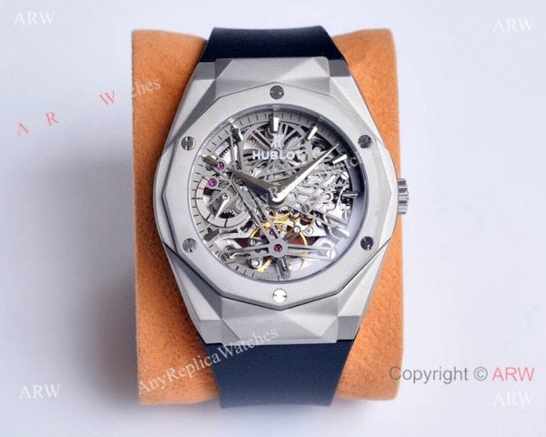 Copy Hublot Classic Fusion Skeleton SS Black Bezel Watches Copy Hublot Classic Fusion Skeleton SS Black Bezel Watches