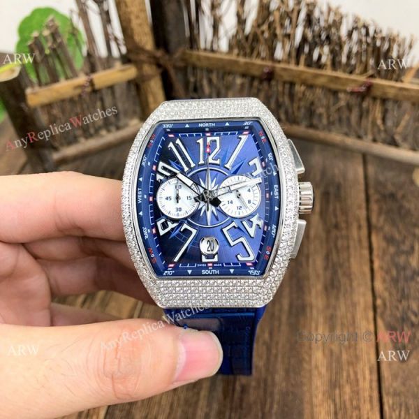 Fake Franck Muller Vanguard Yachting Rose Gold Blue Chronograph Watch 44mm Fake Franck Muller Vanguard Yachting Rose Gold Blue Chronograph Watch 44mm