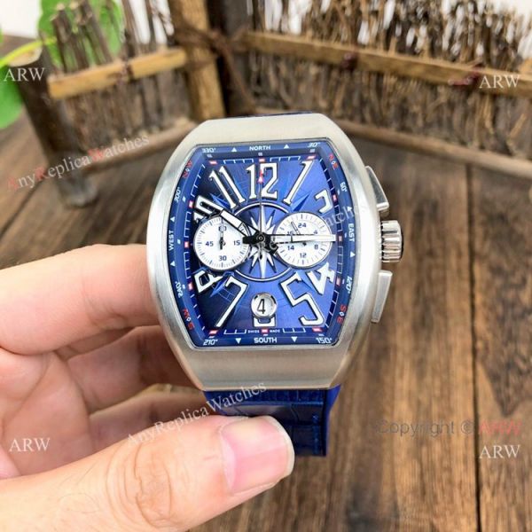 Fake Franck Muller Yachting Chronograph Men Watch Rose Gold and Blue Fake Franck Muller Yachting Chronograph Men Watch Rose Gold and Blue