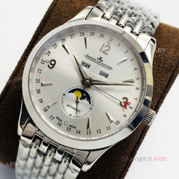 (JLF) Swiss Copy Jaeger-Lecoultre Moonphase Silver Dial Watch For Men (JLF) Swiss Copy Jaeger-Lecoultre Moonphase Silver Dial Watch For Men