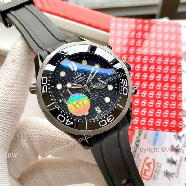 Solid Black Omega Seamaster 300M Chronograph Watch Replica Solid Black Omega Seamaster 300M Chronograph Watch Replica