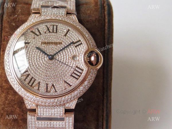 (TW) Swiss Quality Replica Cartier Ballon Bleu Rose Gold Diamond Watches (TW) Swiss Quality Replica Cartier Ballon Bleu Rose Gold Diamond Watches