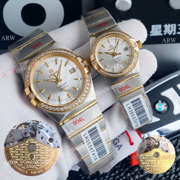 AAA Replica Omega Couple Watch Omega Constellation Diamond Bezel Automatic Watches AAA Replica Omega Couple Watch Omega Constellation Diamond Bezel Automatic Watches