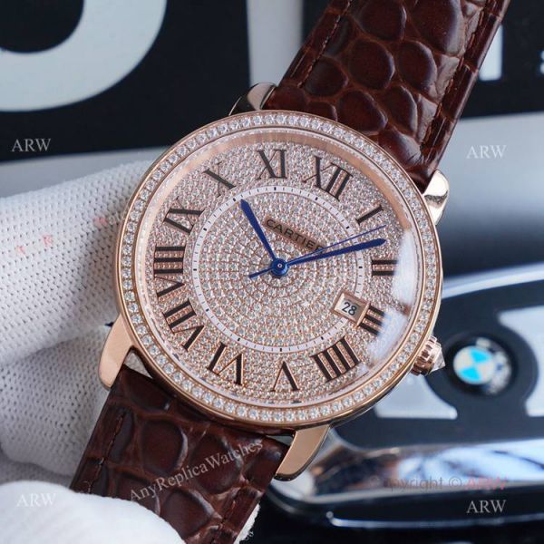 High Quality Cartier Ronde Solo 42mm rose gold Diamond Replica Watch High Quality Cartier Ronde Solo 42mm rose gold Diamond Replica Watch