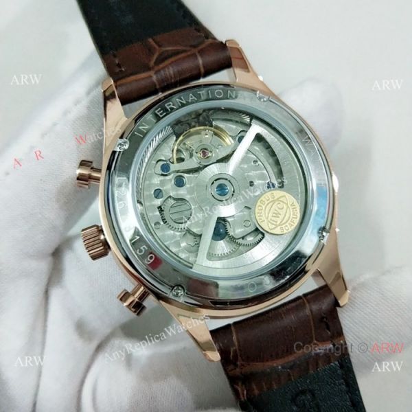 IWC Portuguese Rattrapante Rose Gold Watch Automatic Movement IWC Portuguese Rattrapante Rose Gold Watch Automatic Movement