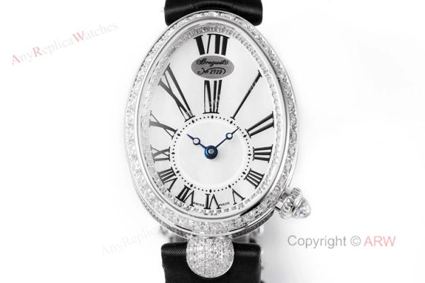 Replica Breguet Reine De Naples Watch White Roman Numberals With Diamond Bezel Replica Breguet Reine De Naples Watch White Roman Numberals With Diamond Bezel