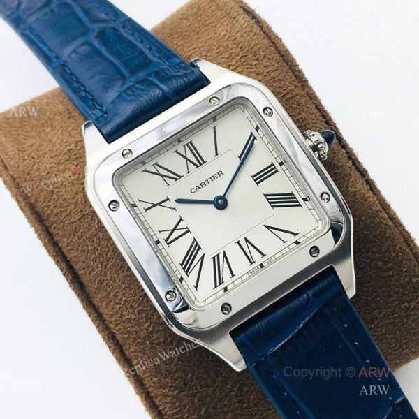 Swiss Replica Cartier Santos Dumont Blue Leather Watch New Cartier Watches Swiss Replica Cartier Santos Dumont Blue Leather Watch New Cartier Watches