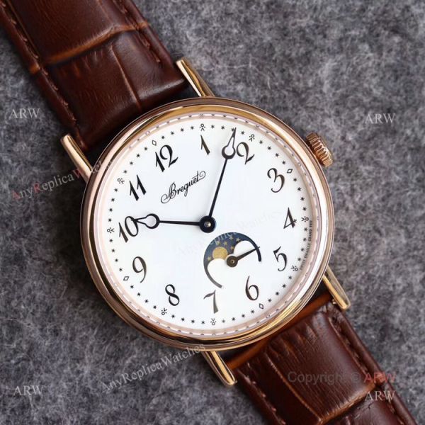 Replica Breguet Classique Rose Gold White Arabic Dial Moonphase Watch 40mm Replica Breguet Classique Rose Gold White Arabic Dial Moonphase Watch 40mm